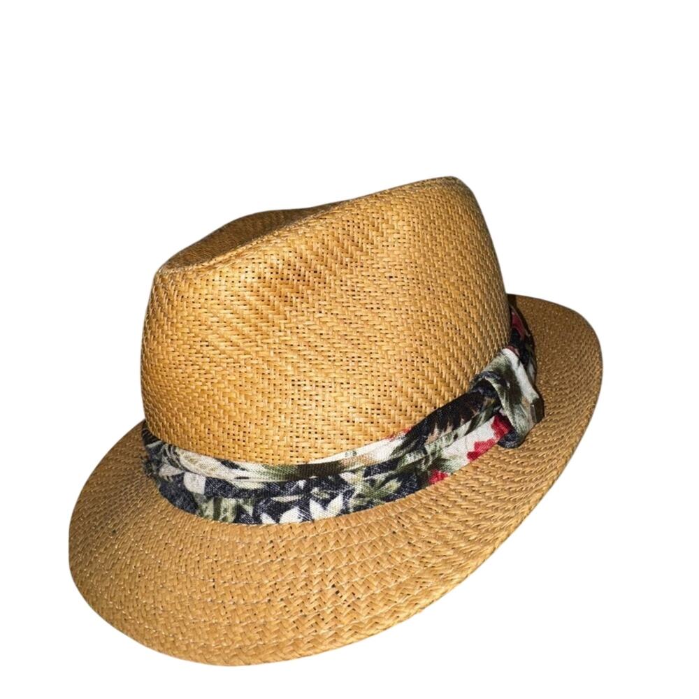 Kooringal Straw Fedora Hat Floral Band Size L 59cm